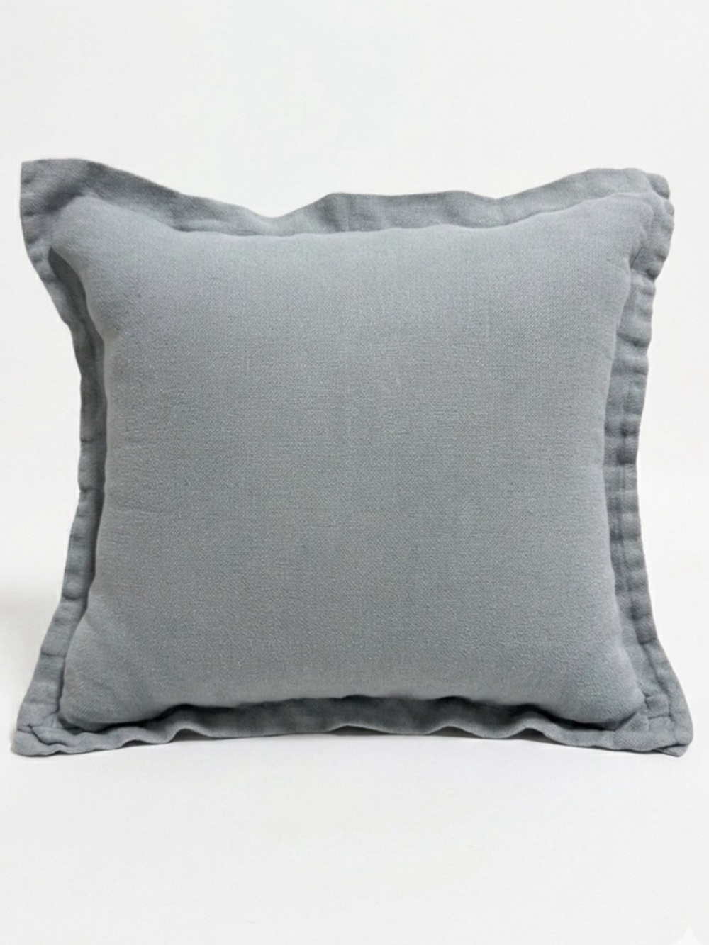 Bed Threads 100% French Flax Linen Cushion Cover Fog Grey 20x20 Square Pillow